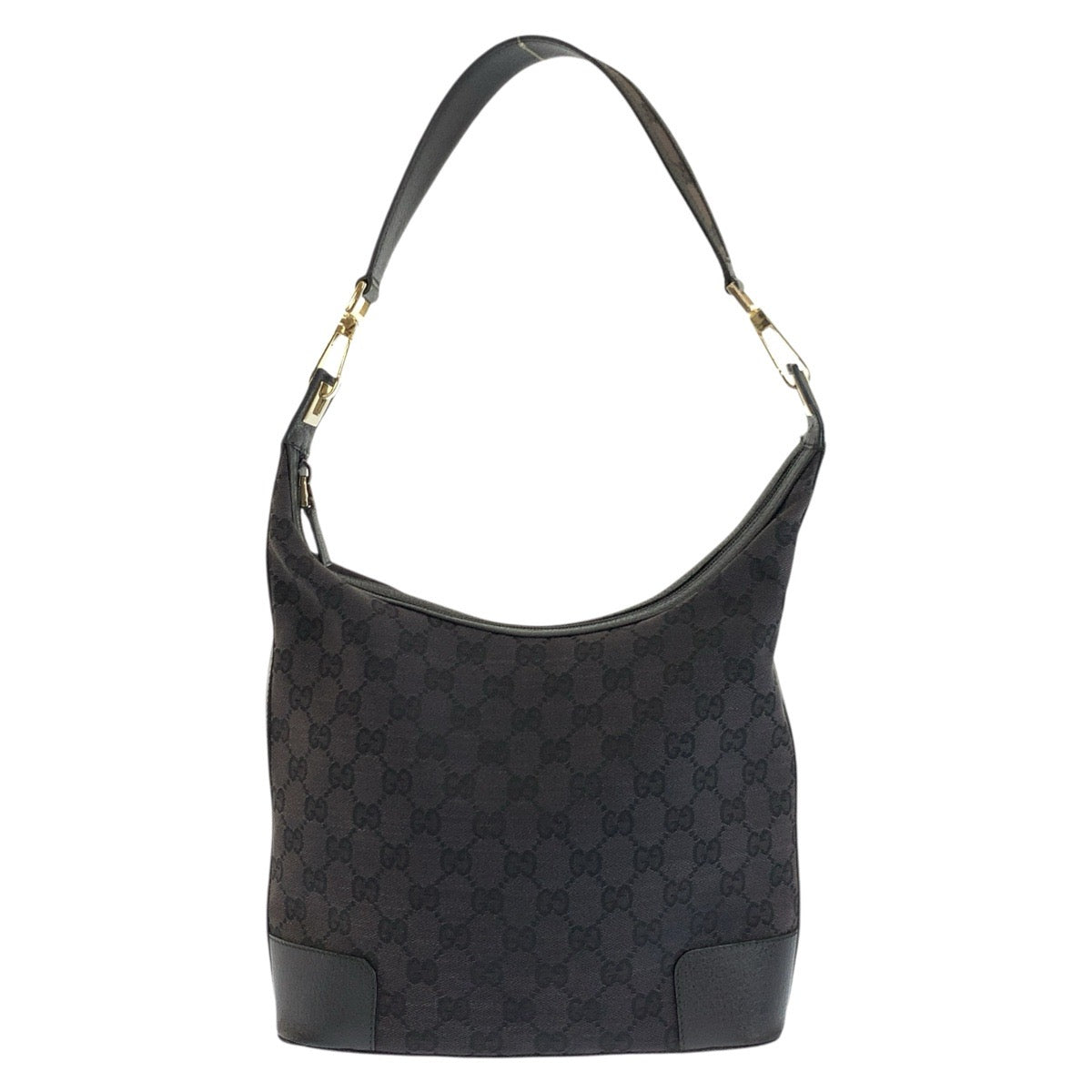 24757
GUCCI グッチ ブラック 黒 ゴールド金具 GGキャンバス / レザー 143744 ショルダーバッグ レディース ABP28