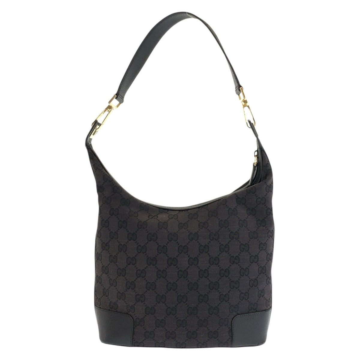 24757
GUCCI グッチ ブラック 黒 ゴールド金具 GGキャンバス / レザー 143744 ショルダーバッグ レディース ABP28