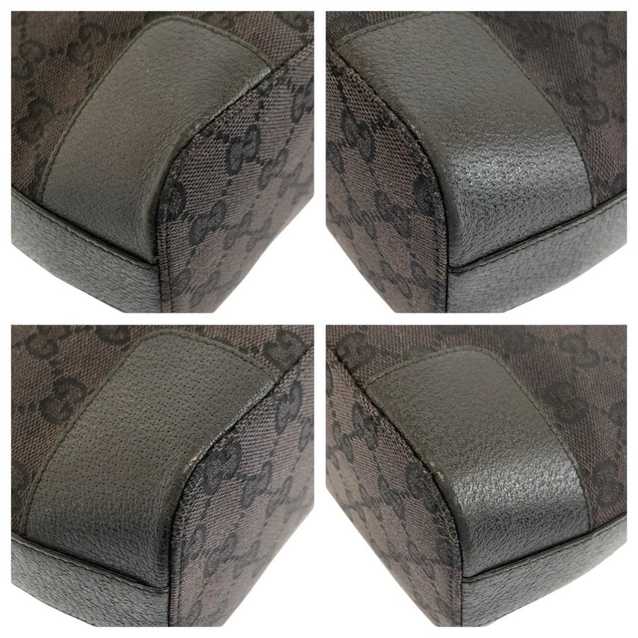 24757
GUCCI グッチ ブラック 黒 ゴールド金具 GGキャンバス / レザー 143744 ショルダーバッグ レディース ABP28