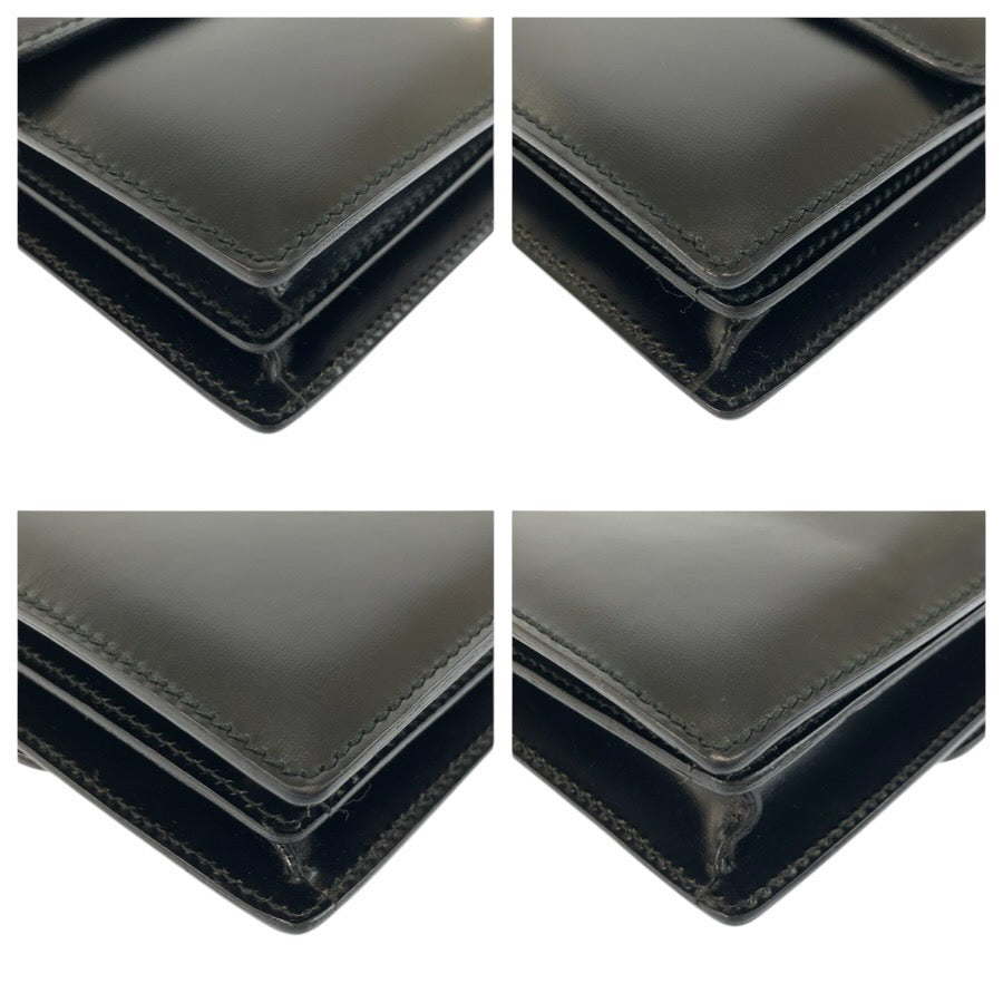 24758
GUCCI グッチ ブラック 黒 シルバー金具 レザー 0181600 クラッチバッグ セカンドバッグ メンズ ABP21