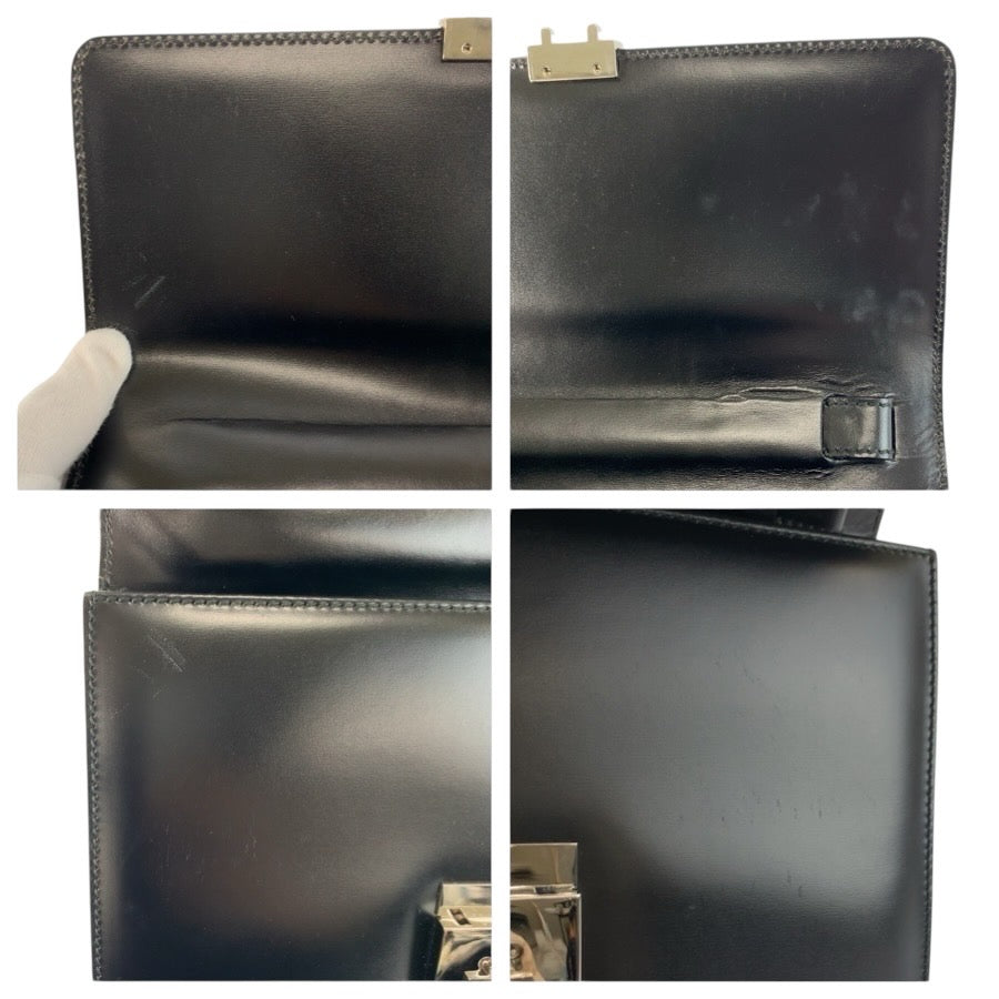 24758
GUCCI グッチ ブラック 黒 シルバー金具 レザー 0181600 クラッチバッグ セカンドバッグ メンズ ABP21