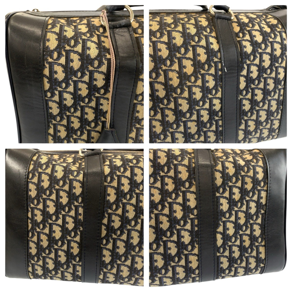 24761
Christian Dior クリスチャンディオール ヴィンテージ トロッター ネイビー シルバー金具 キャンバス / レザー ボストンバッグ ハンドバッグ レディース AB49