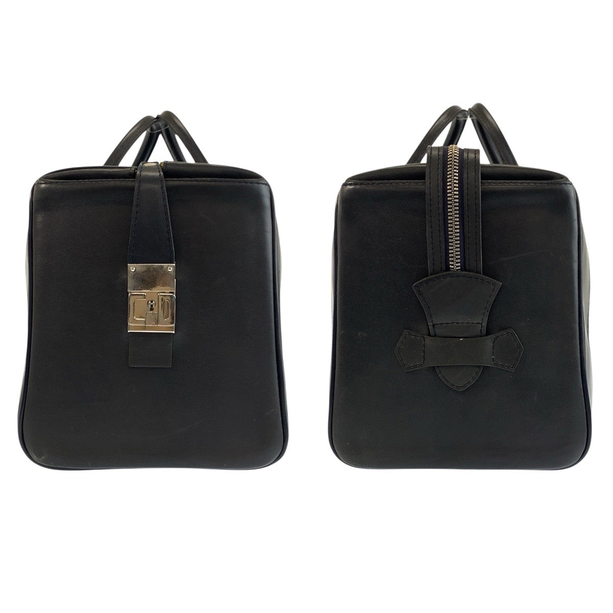 24761
Christian Dior クリスチャンディオール ヴィンテージ トロッター ネイビー シルバー金具 キャンバス / レザー ボストンバッグ ハンドバッグ レディース AB49