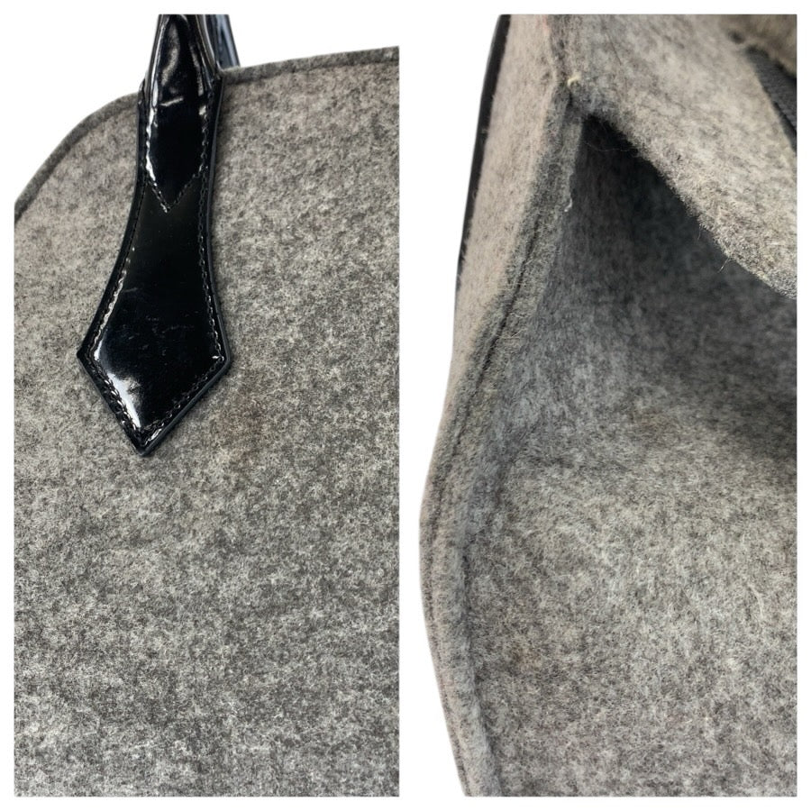 24763
Vivienne Westwood ヴィヴィアンウエストウッド ハート グレー ウール ハンドバッグ レディース AB14