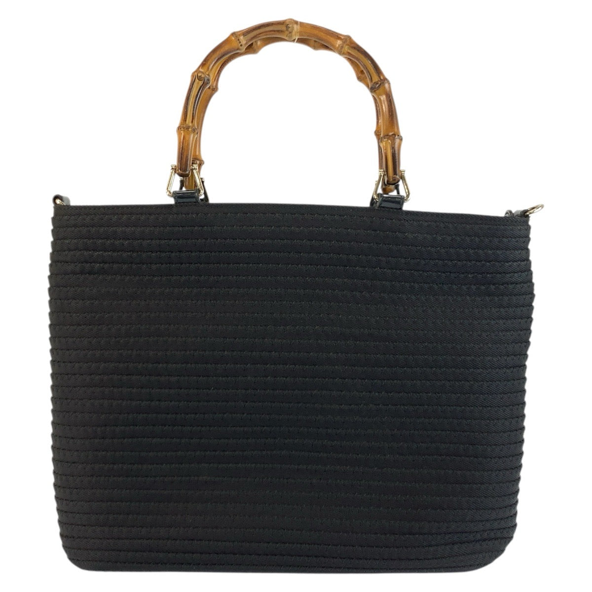 24764
GUCCI グッチ バンブー ブラック 黒 シルバー金具 ナイロン 000 1998 0540 ハンドバッグ トートバッグ レディース ABP21