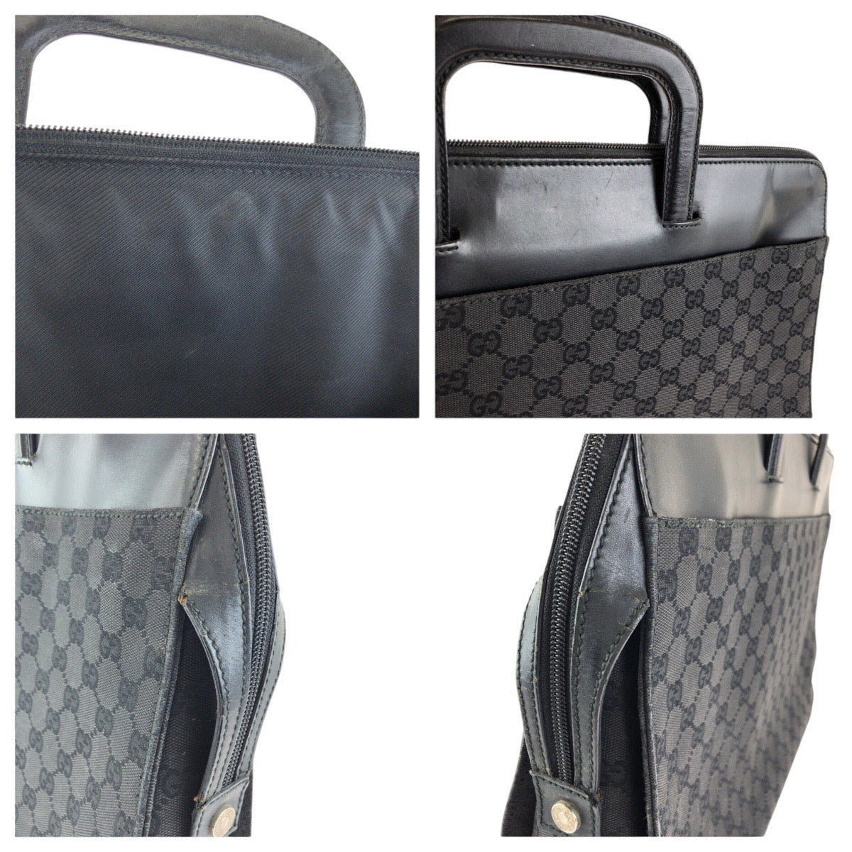 24765
GUCCI グッチ ブラック 黒 シルバー金具 GGキャンバス / レザー 03011 ビジネスバッグ ブリーフケース メンズ AB35