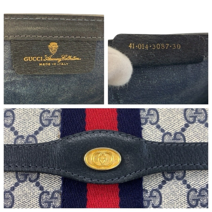 24766
GUCCI グッチ ヴィンテージ シェリーライン グレー ネイビー ゴールド金具 GGスプリームキャンバス / レザー 41 014 3087 30 クラッチバッグ セカンドバッグ レディース AB21