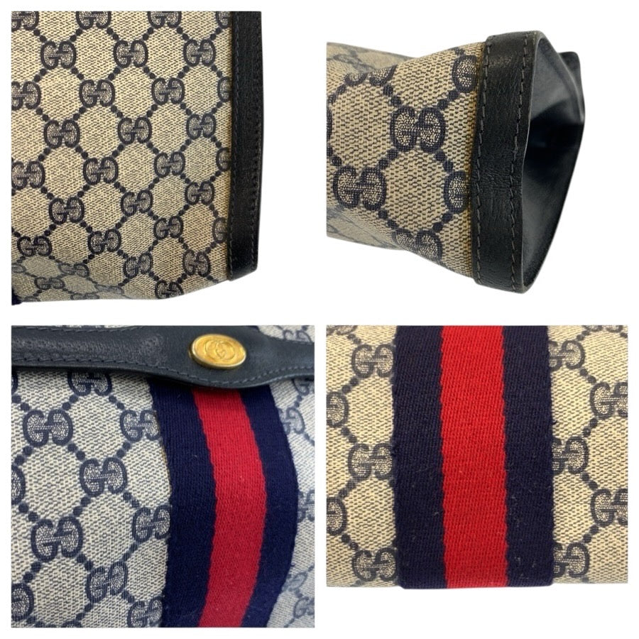 24766
GUCCI グッチ ヴィンテージ シェリーライン グレー ネイビー ゴールド金具 GGスプリームキャンバス / レザー 41 014 3087 30 クラッチバッグ セカンドバッグ レディース AB21