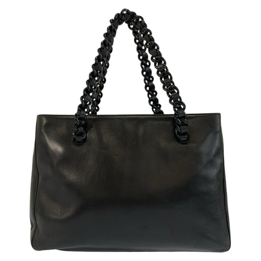 24767
PRADA プラダ ブラック 黒 レザー ハンドバッグ トートバッグ レディース AB35