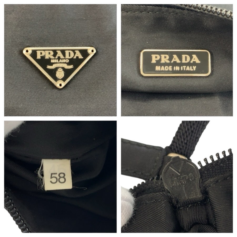 24769
PRADA プラダ テスート ブラック 黒 シルバー金具 ナイロン ハンドバッグ アクセサリーポーチ レディース A42