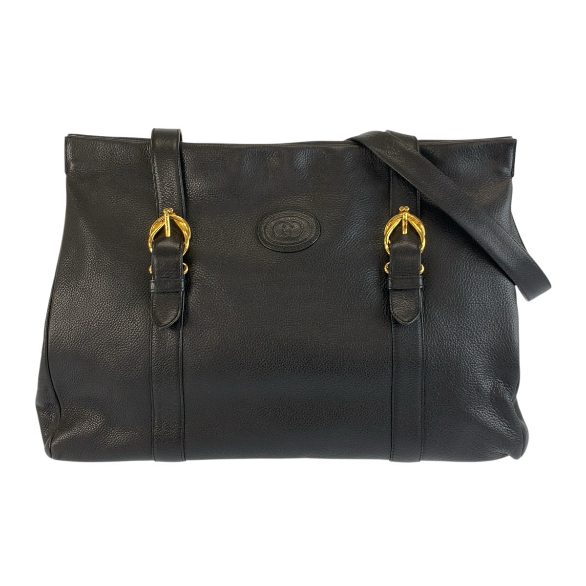 24770
GUCCI グッチ ヴィンテージ ブラック 黒 ゴールド金具 レザー 001 406 0546 トートバッグ ショルダーバッグ レディース ABP42