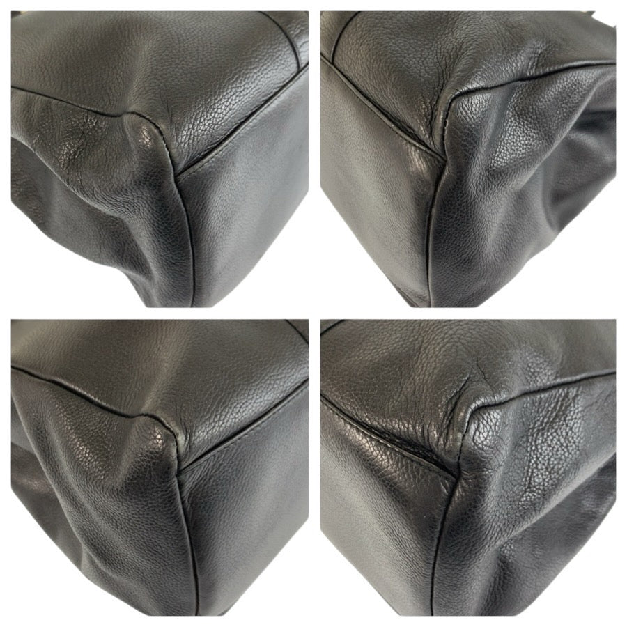 24770
GUCCI グッチ ヴィンテージ ブラック 黒 ゴールド金具 レザー 001 406 0546 トートバッグ ショルダーバッグ レディース ABP42