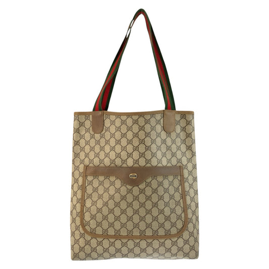 24771
GUCCI グッチ ヴィンテージ シェリーライン ベージュ ブラウン GGスプリームキャンバス 39 02 003 トートバッグ ショルダーバッグ レディース AB23