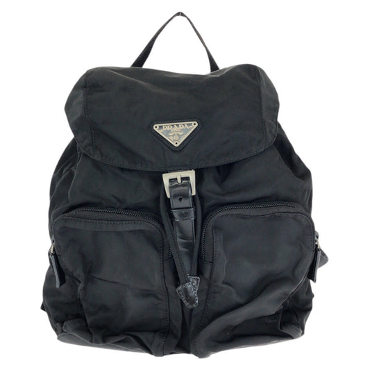 24772
PRADA プラダ テスート 三角ロゴプレート ブラック 黒 シルバー金具 ナイロン リュックサック バックパック レディース ABP42