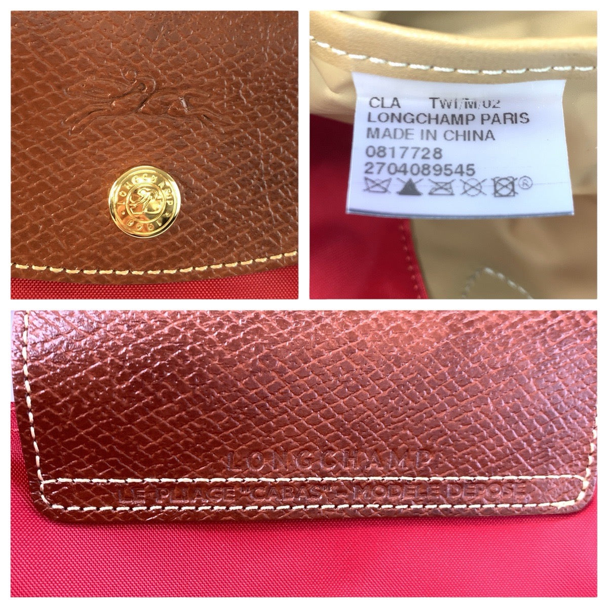 24774
Longchamp ロンシャン ル プリアージュ レッド ブラウン ゴールド金具 ナイロン / レザー 2704089545 ハンドバッグ トートバッグ レディース A14