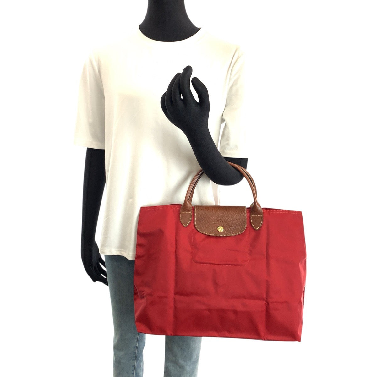 24774
Longchamp ロンシャン ル プリアージュ レッド ブラウン ゴールド金具 ナイロン / レザー 2704089545 ハンドバッグ トートバッグ レディース A14