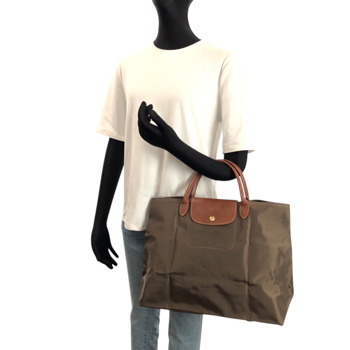 24775
Longchamp ロンシャン ル・プリアージュ カーキ ブラウン ゴールド金具 ナイロン / レザー 2704089015 ハンドバッグ トートバッグ レディース A14
