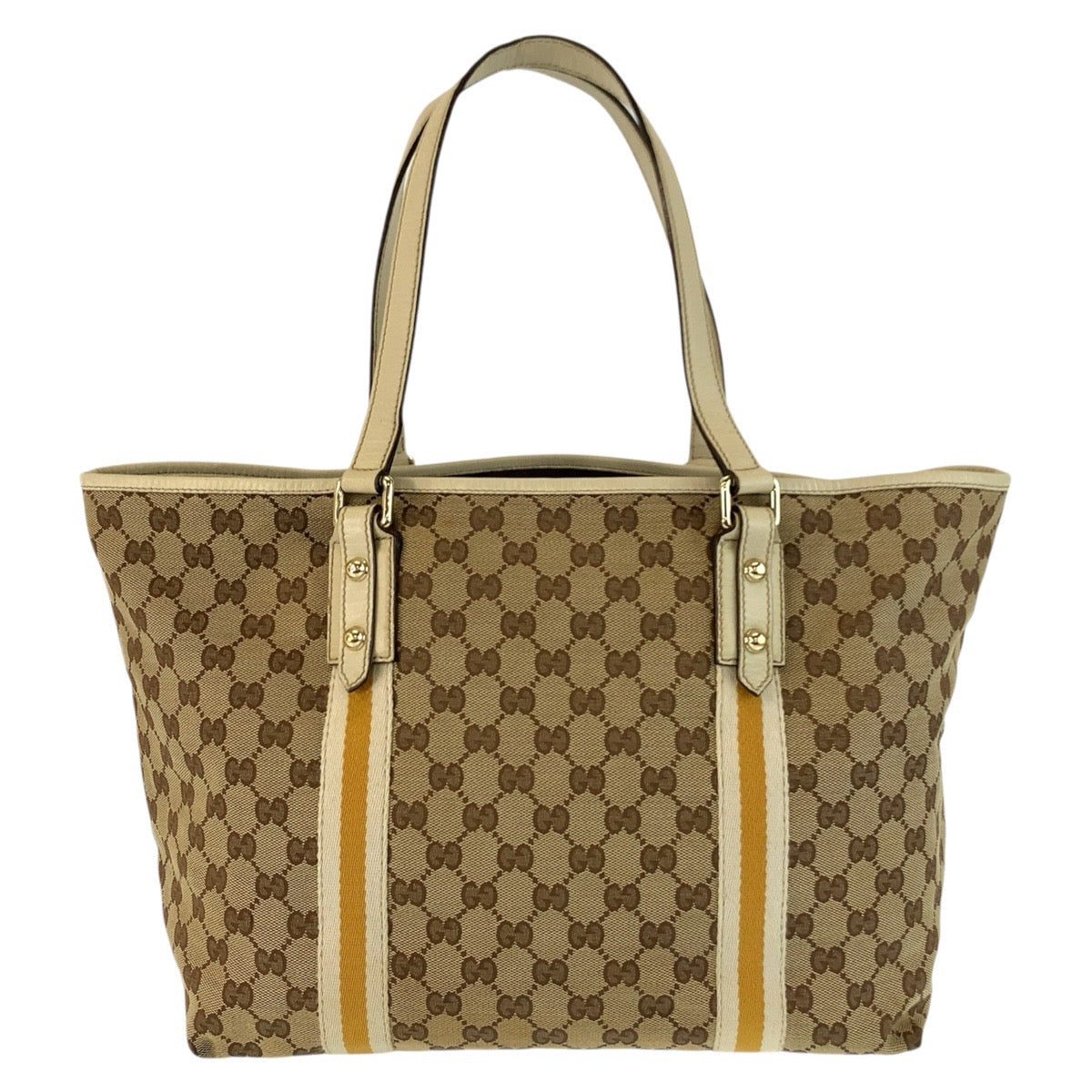 24777
GUCCI グッチ シェリーライン ベージュ アイボリー ゴールド金具 GGキャンバス / レザー 124404 トートバッグ ショルダーバッグ レディース AB28