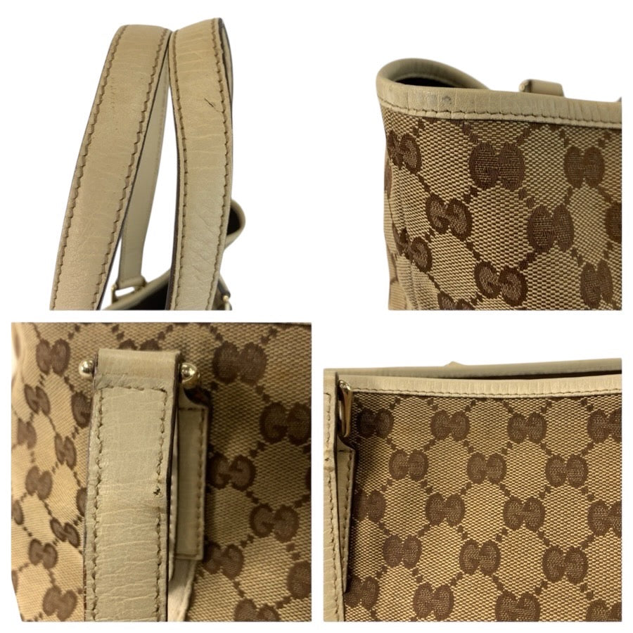 24777
GUCCI グッチ シェリーライン ベージュ アイボリー ゴールド金具 GGキャンバス / レザー 124404 トートバッグ ショルダーバッグ レディース AB28