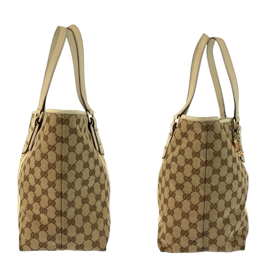 24777
GUCCI グッチ シェリーライン ベージュ アイボリー ゴールド金具 GGキャンバス / レザー 124404 トートバッグ ショルダーバッグ レディース AB28