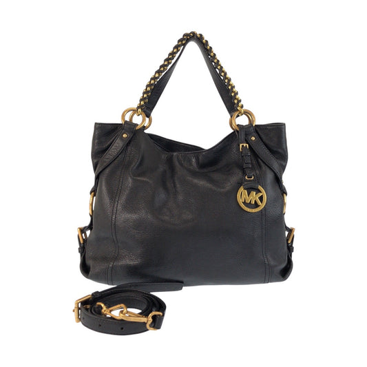 24778
Michael Kors マイケルコース チェーンハンドル ブラック 黒 ゴールド金具 レザー AQ1205 トートバッグ ショルダーバッグ ２WAY レディース AB14