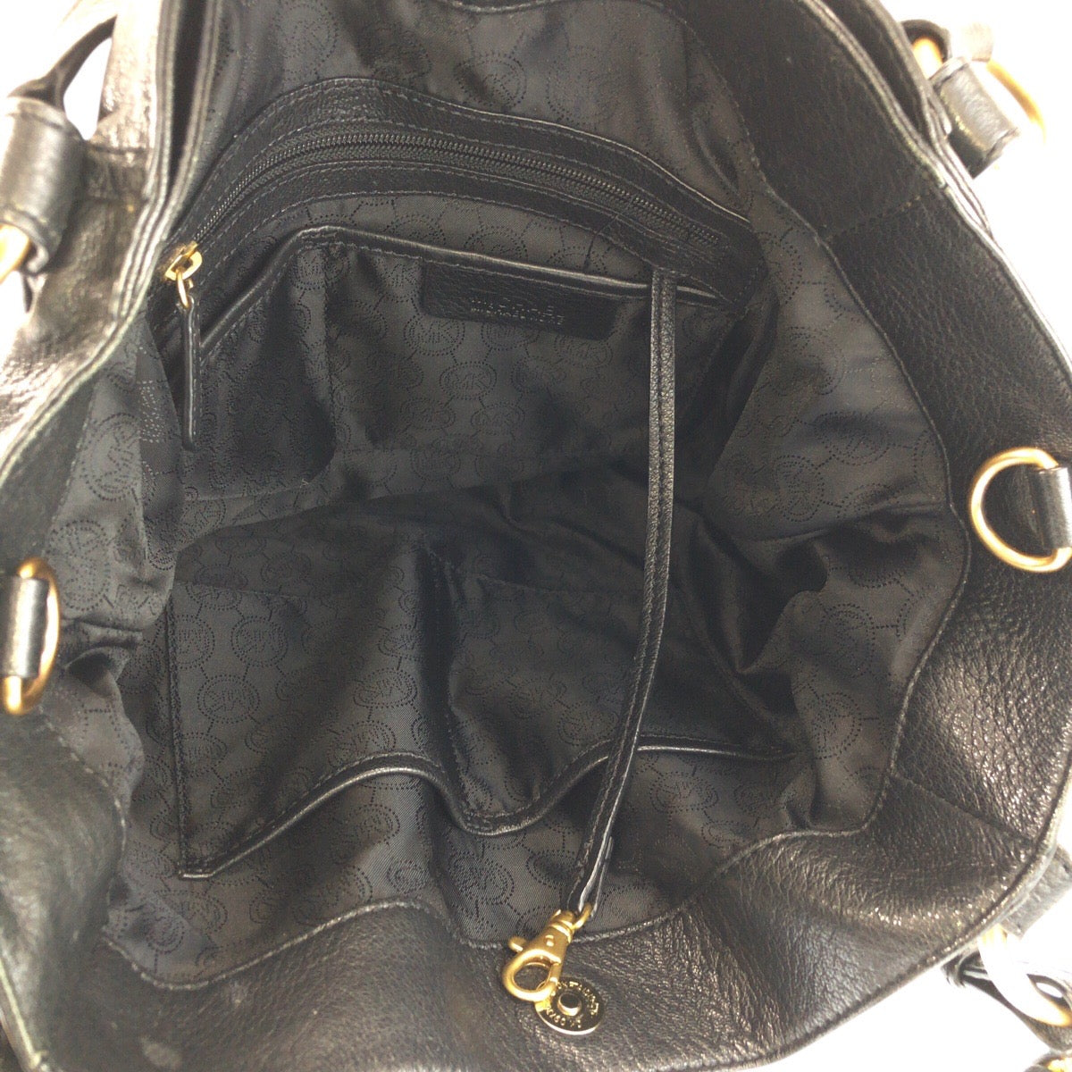 24778
Michael Kors マイケルコース チェーンハンドル ブラック 黒 ゴールド金具 レザー AQ1205 トートバッグ ショルダーバッグ ２WAY レディース AB14