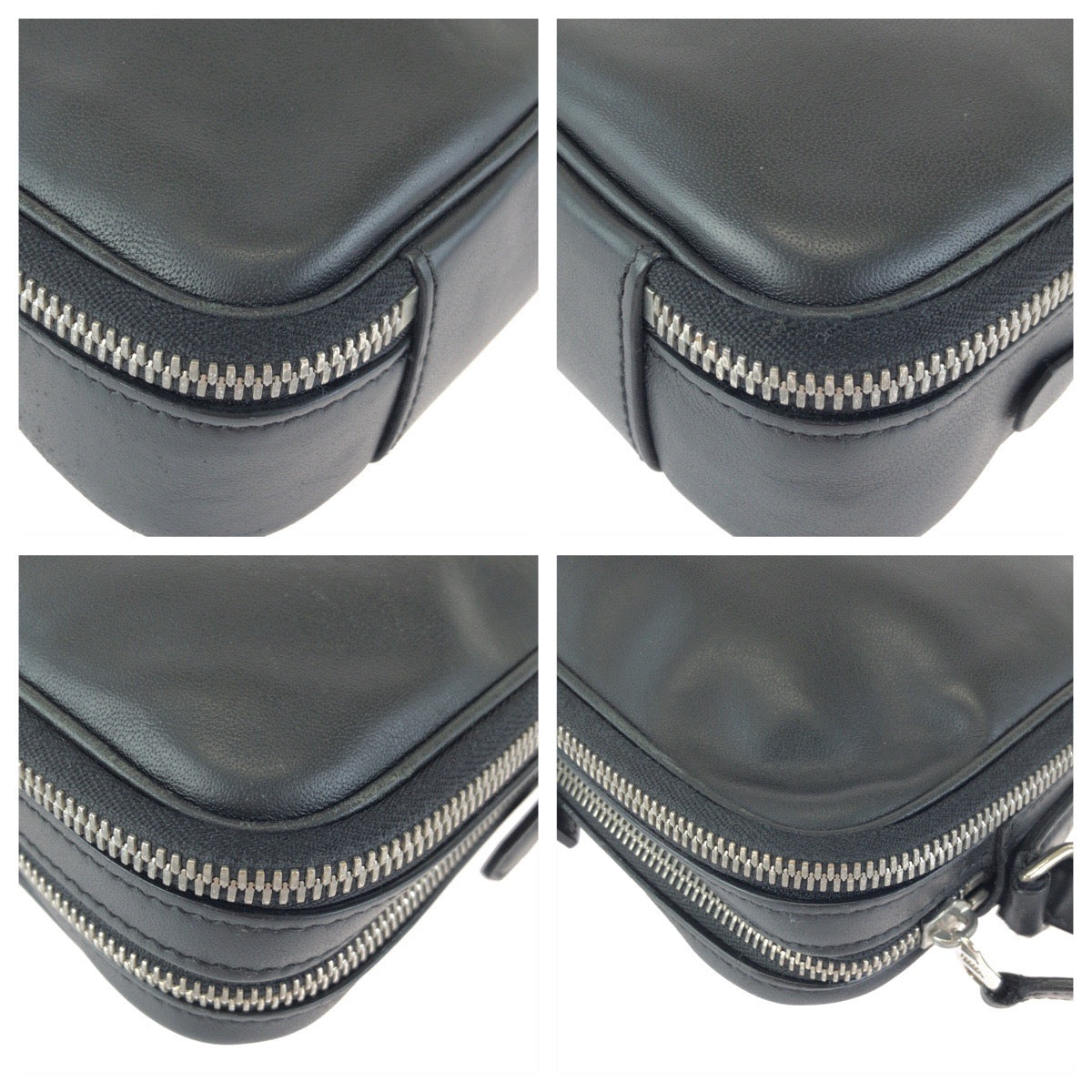 24780
Dunhill ダンヒル ブラック 黒 シルバー金具 レザー クラッチバッグ セカンドバッグ メンズ ABP14