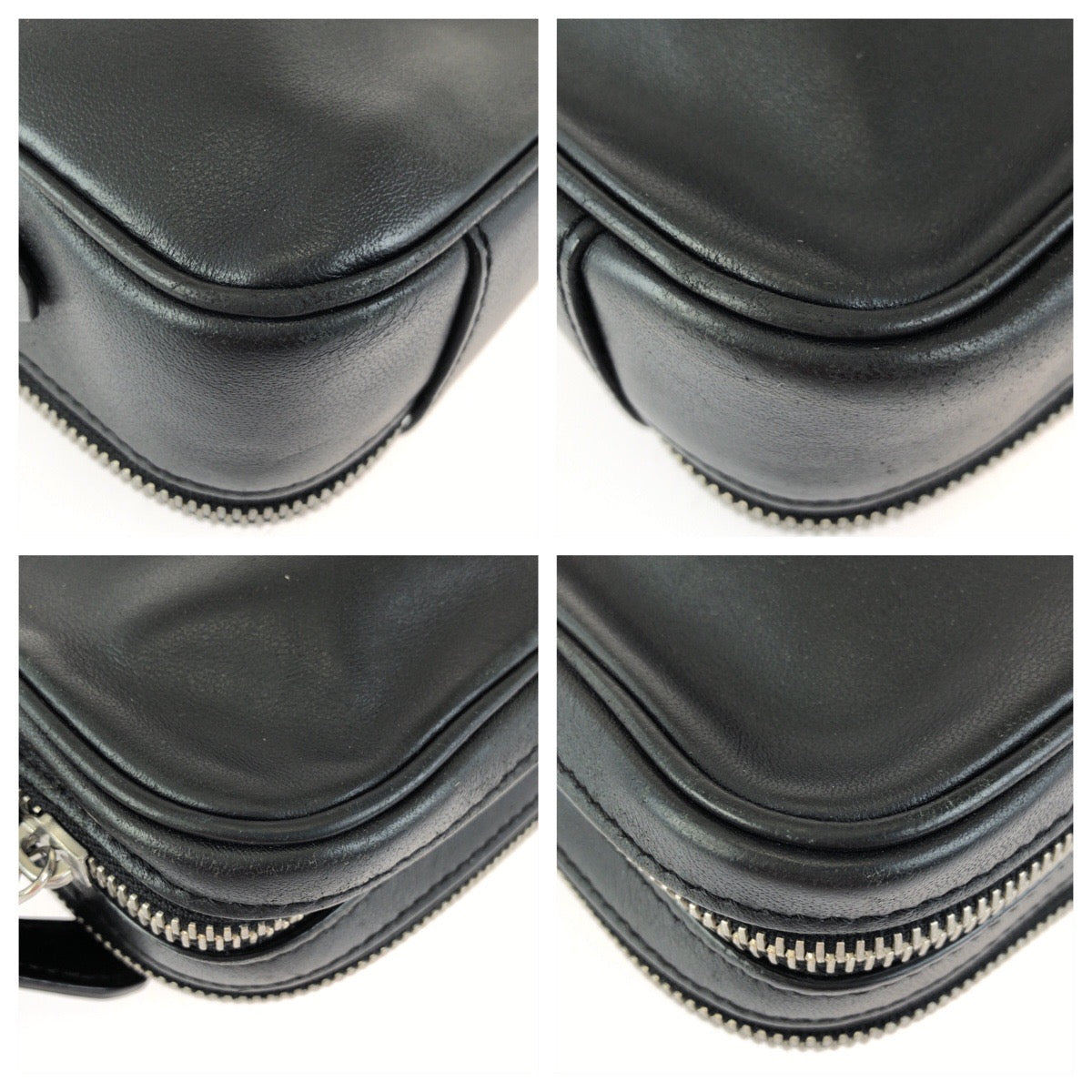 24780
Dunhill ダンヒル ブラック 黒 シルバー金具 レザー クラッチバッグ セカンドバッグ メンズ ABP14