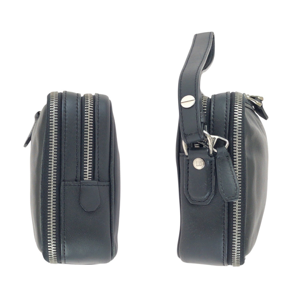24780
Dunhill ダンヒル ブラック 黒 シルバー金具 レザー クラッチバッグ セカンドバッグ メンズ ABP14
