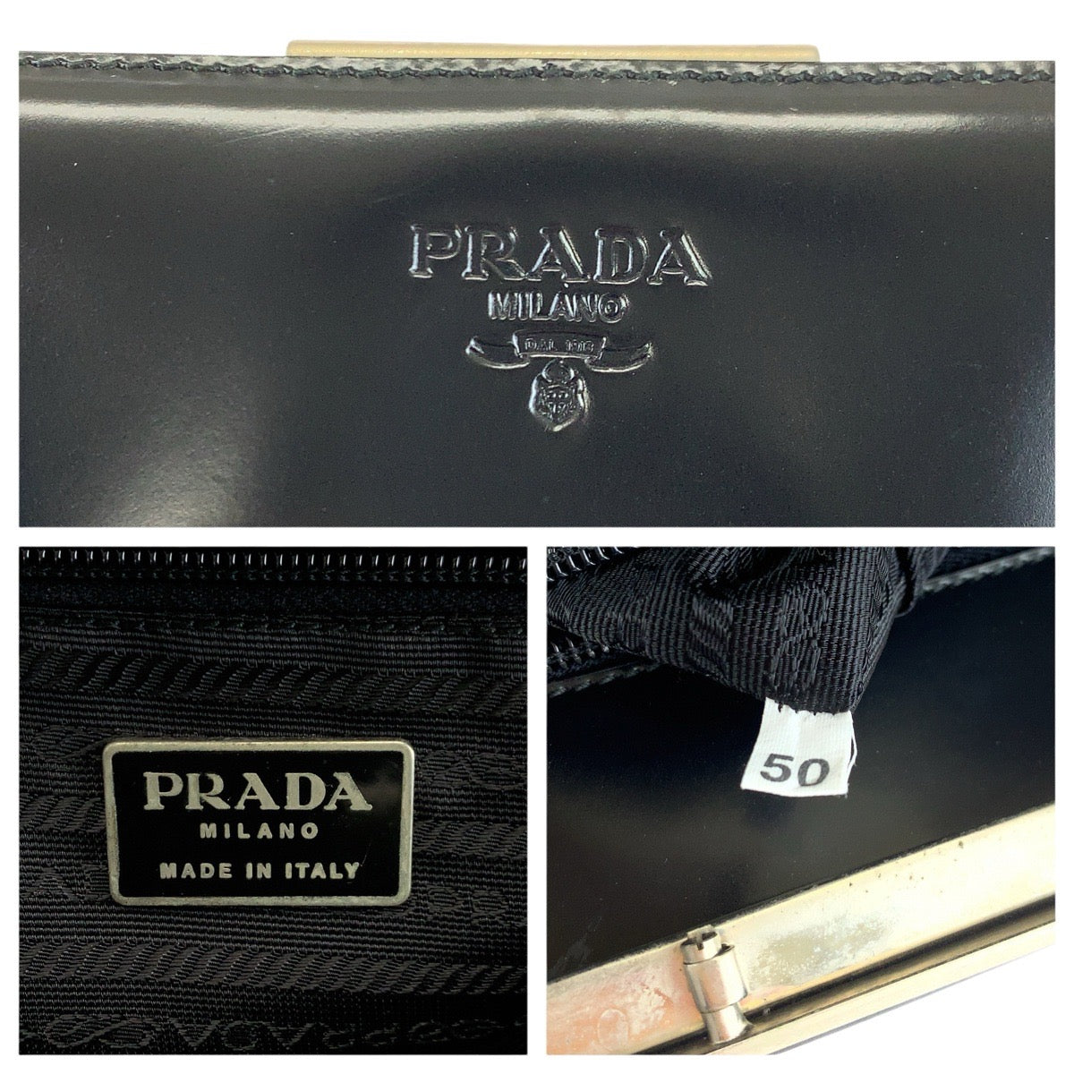 24783
PRADA プラダ ロゴ型押し ブラック 黒 シルバー金具 レザー ショルダーバッグ トートバッグ レディース ABP35