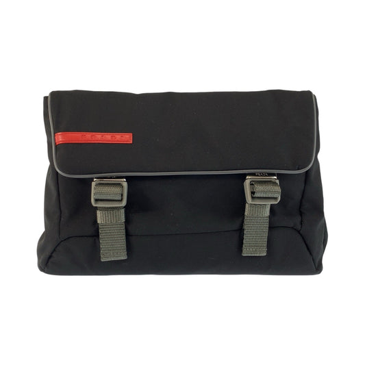 24786
PRADA プラダ プラダスポーツ ブラック グレー シルバー金具 ナイロン ボディバッグ ウエストポーチ バムバッグ レディース A36
