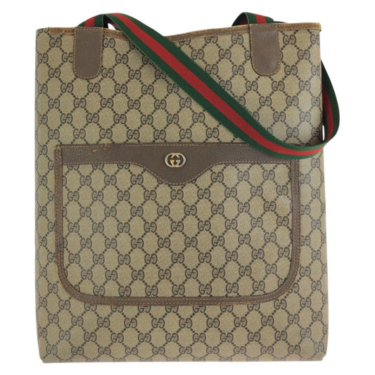 24792
GUCCI グッチ オールドグッチ シェリーライン ベージュ ブラウン GGスプリームキャンバス トートバッグ ショルダーバッグ レディース AB21