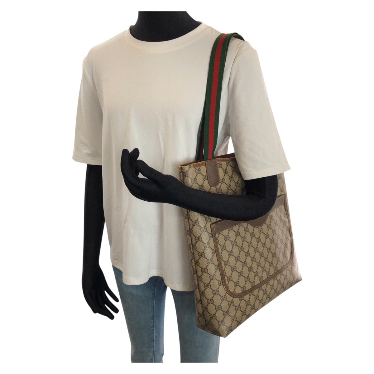24792
GUCCI グッチ オールドグッチ シェリーライン ベージュ ブラウン GGスプリームキャンバス トートバッグ ショルダーバッグ レディース AB21