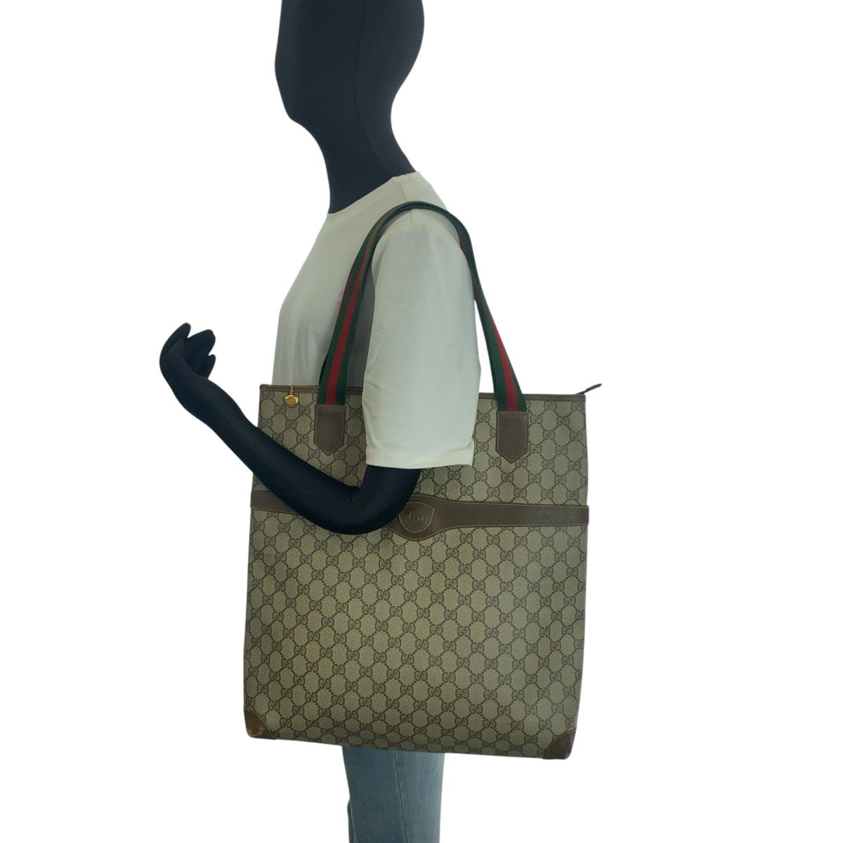 24793
GUCCI グッチ ヴィンテージ シェリーライン ベージュ ブラウン ゴールド金具 GGスプリームキャンバス / レザー 002 40 069 ショルダーバッグ トートバッグ レディース AB23