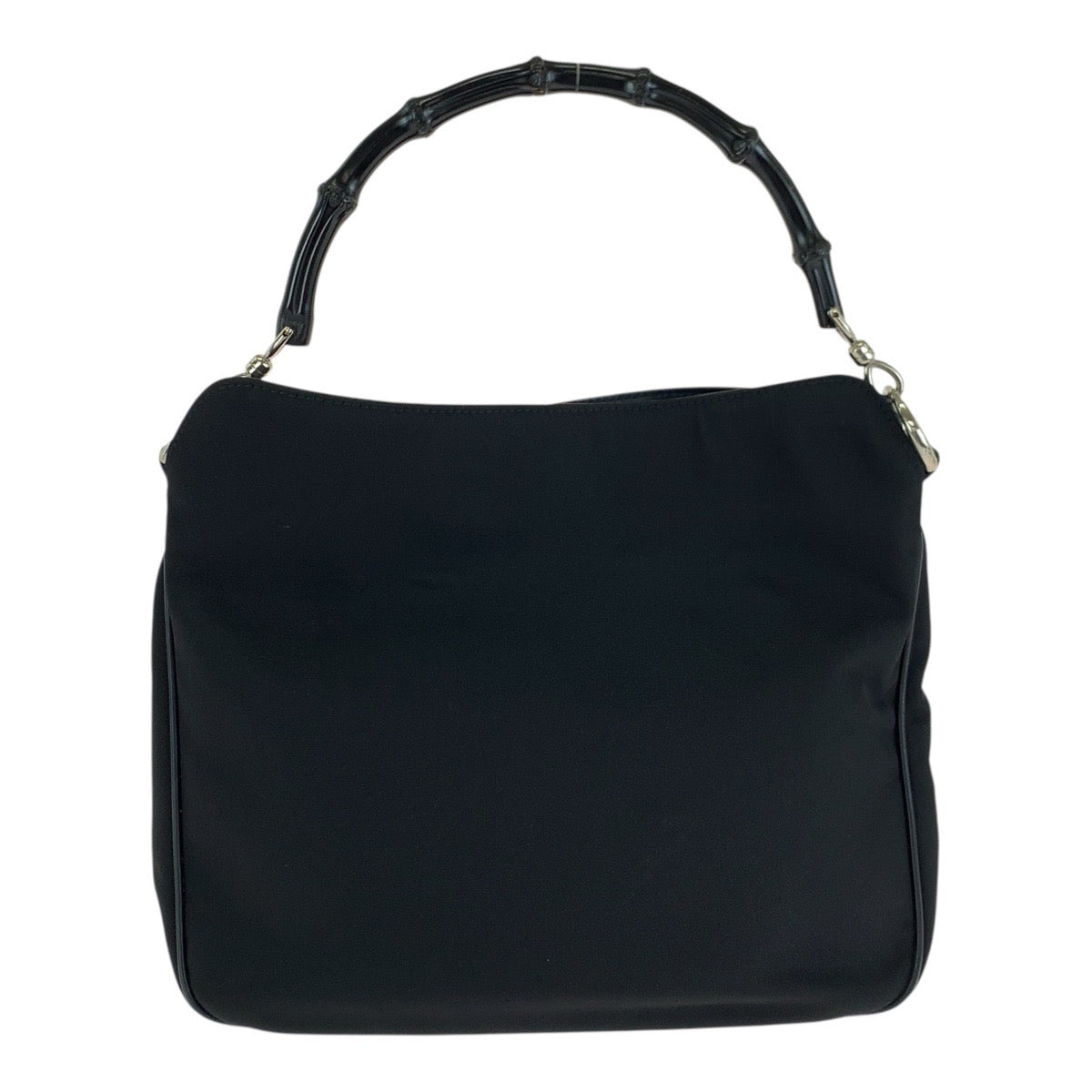 24794
GUCCI グッチ バンブー ブラック 黒 シルバー金具 ナイロン / レザー 001 1638 ショルダーバッグ ハンドバッグ レディース ABP23
