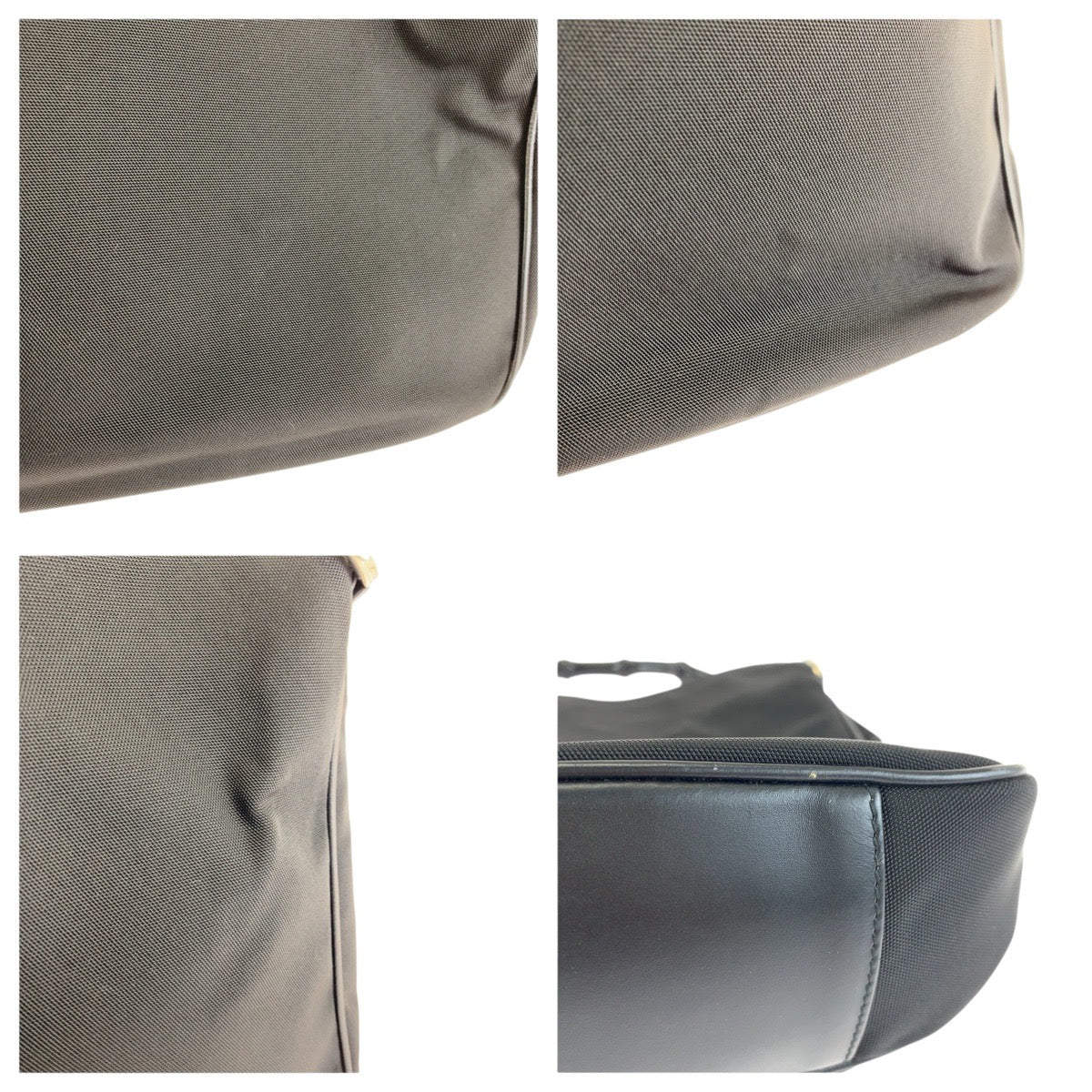 24794
GUCCI グッチ バンブー ブラック 黒 シルバー金具 ナイロン / レザー 001 1638 ショルダーバッグ ハンドバッグ レディース ABP23