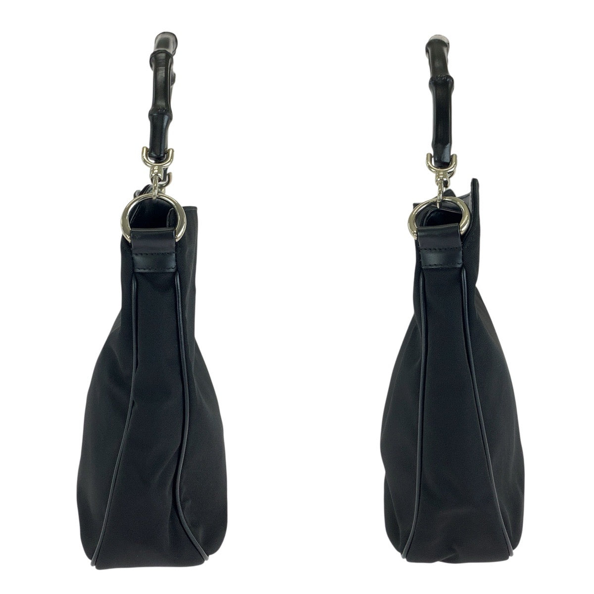 24794
GUCCI グッチ バンブー ブラック 黒 シルバー金具 ナイロン / レザー 001 1638 ショルダーバッグ ハンドバッグ レディース ABP23