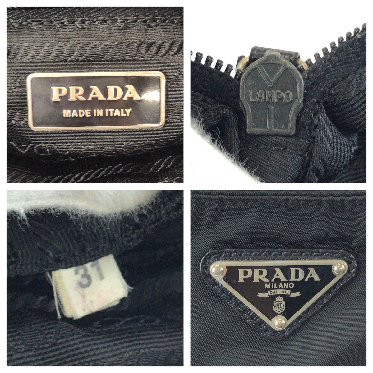 24795
PRADA プラダ テスート サフィアーノ 三角ロゴプレート ブラック 黒 シルバー金具 ナイロン / レザー ショルダーバッグ 男女兼用 レディース ABP36