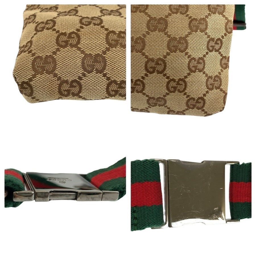 24797
GUCCI グッチ シェリーライン ベージュ ブラウン GGキャンバス / レザー 28566 ボディバッグ ウエストポーチ メンズ A56