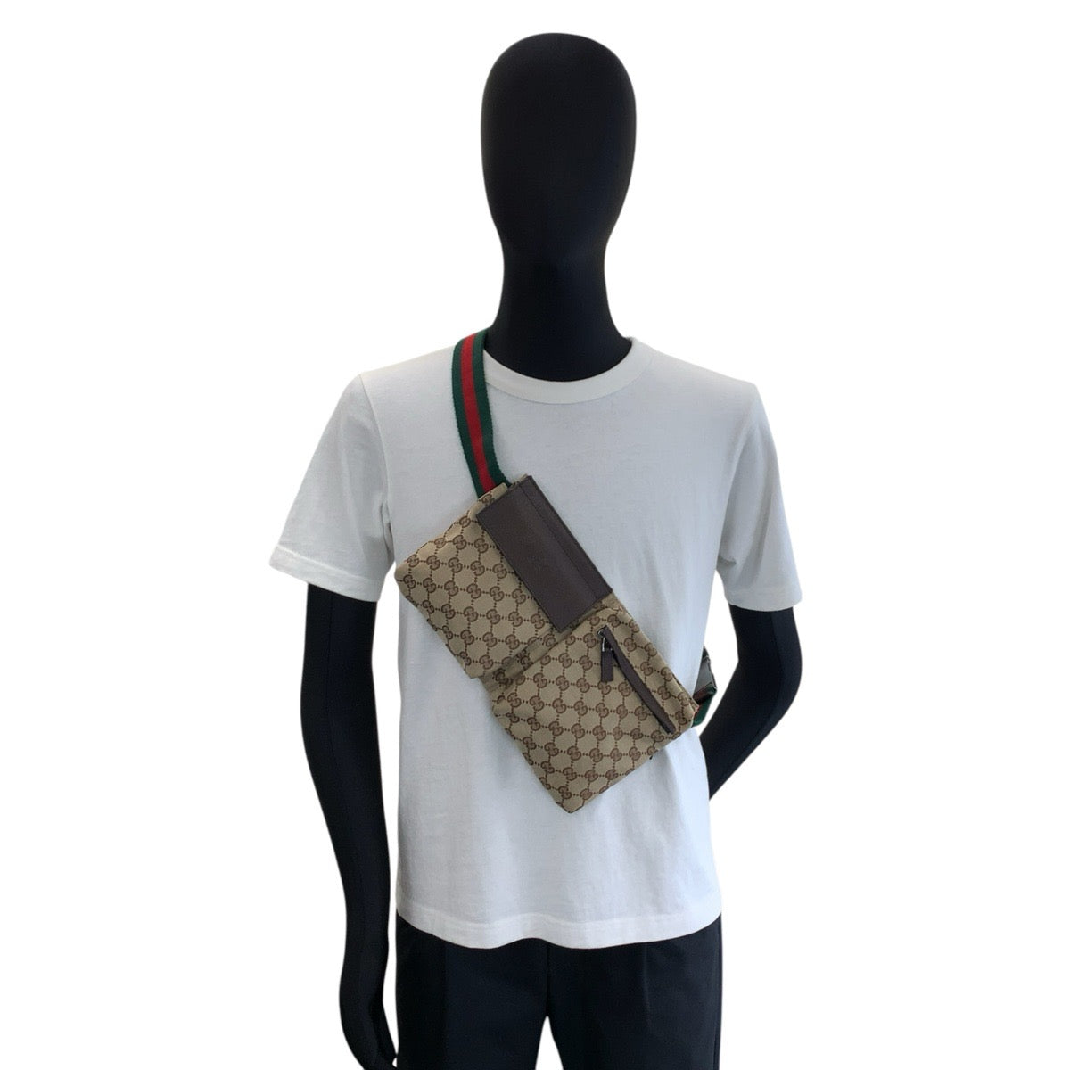 24797
GUCCI グッチ シェリーライン ベージュ ブラウン GGキャンバス / レザー 28566 ボディバッグ ウエストポーチ メンズ A56