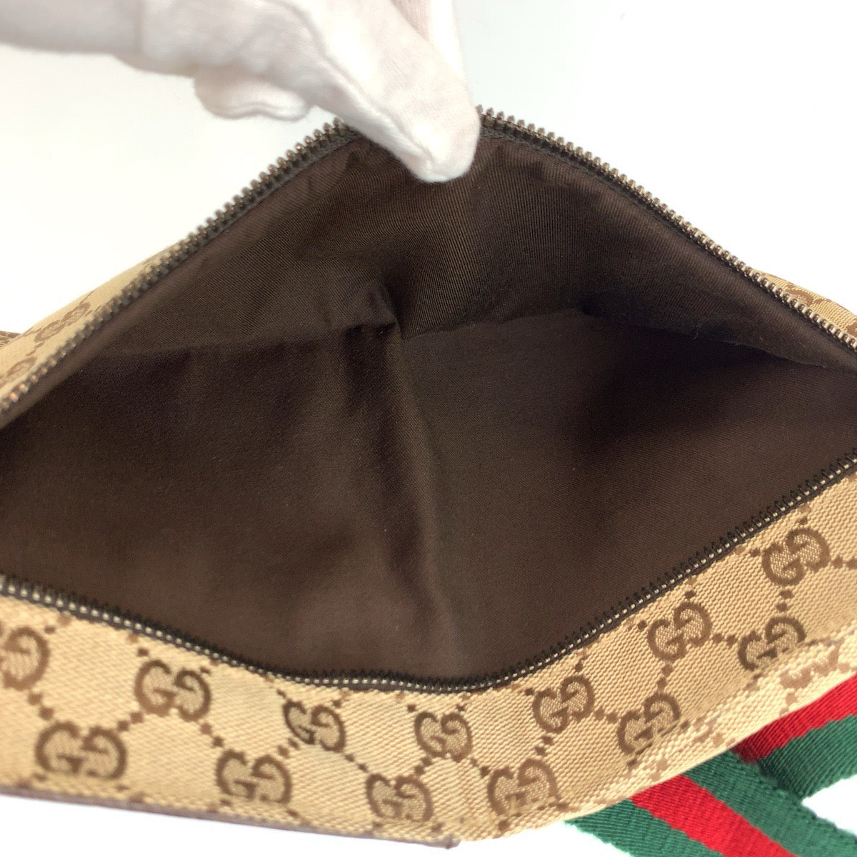 24797
GUCCI グッチ シェリーライン ベージュ ブラウン GGキャンバス / レザー 28566 ボディバッグ ウエストポーチ メンズ A56