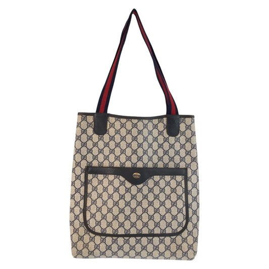 24799
GUCCI グッチ ヴィンテージ シェリーライン ブルー グレー GGスプリームキャンバス / レザー 39 02 003 ショルダーバッグ レディース AB21
