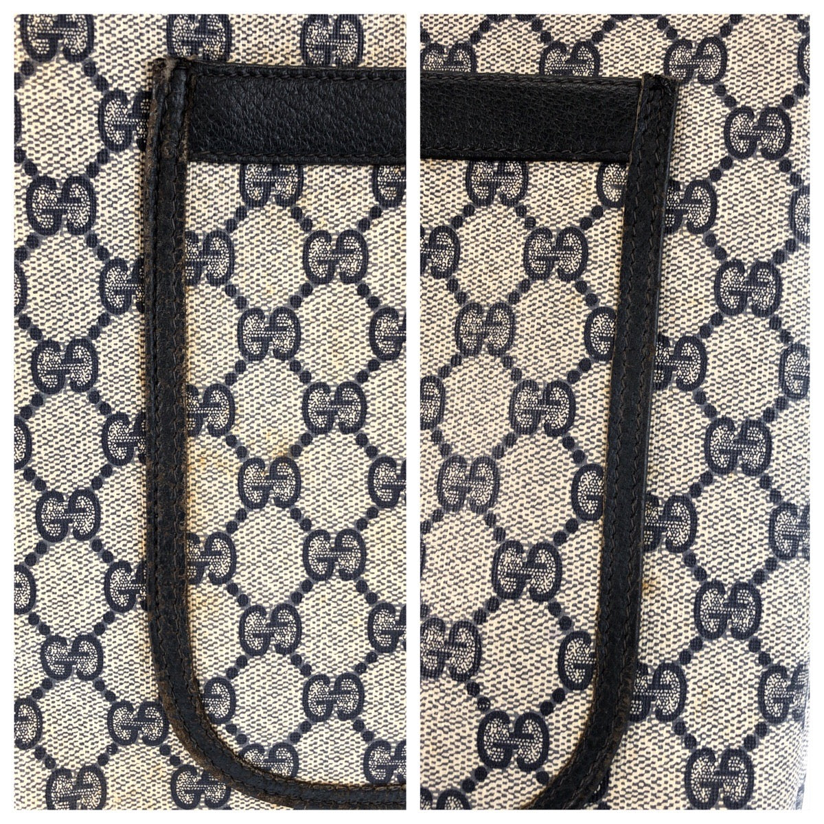 24799
GUCCI グッチ ヴィンテージ シェリーライン ブルー グレー GGスプリームキャンバス / レザー 39 02 003 ショルダーバッグ レディース AB21