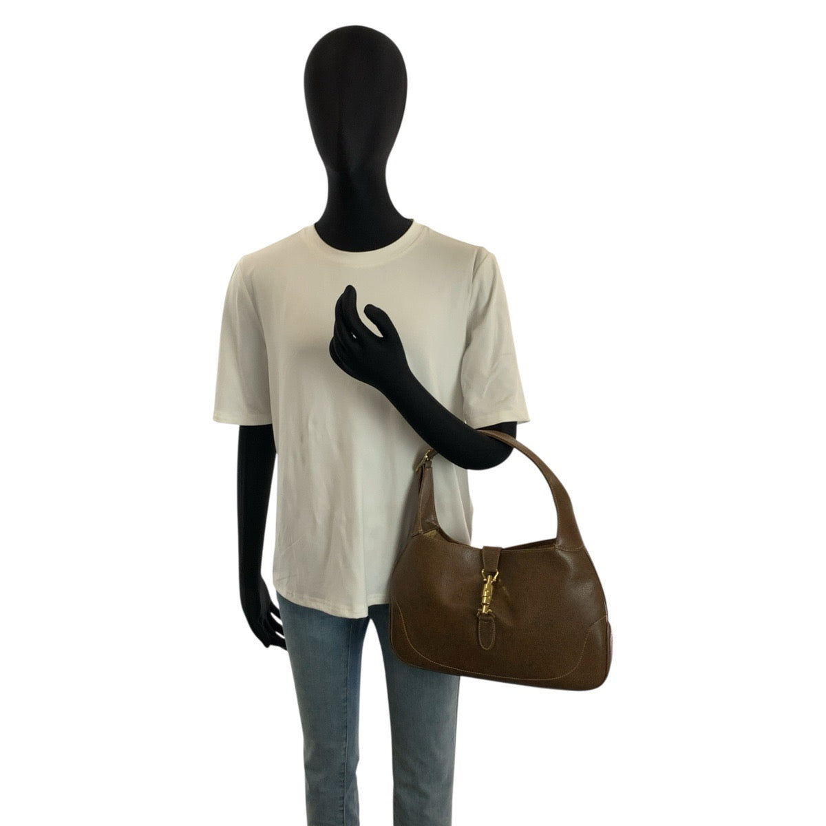 24801
GUCCI グッチ ヴィンテージ ジャッキー ブラウン ゴールド金具 レザー 98 15 00 1244 ショルダーバッグ ハンドバッグ レディース ABP56