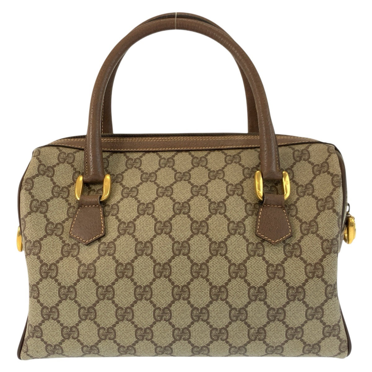 24802
GUCCI グッチ ヴィンテージ シェリーライン ベージュ ブラウン ゴールド金具 PVC / レザー 002 115 6697 ハンドバッグ ボストンバッグ レディース AB42