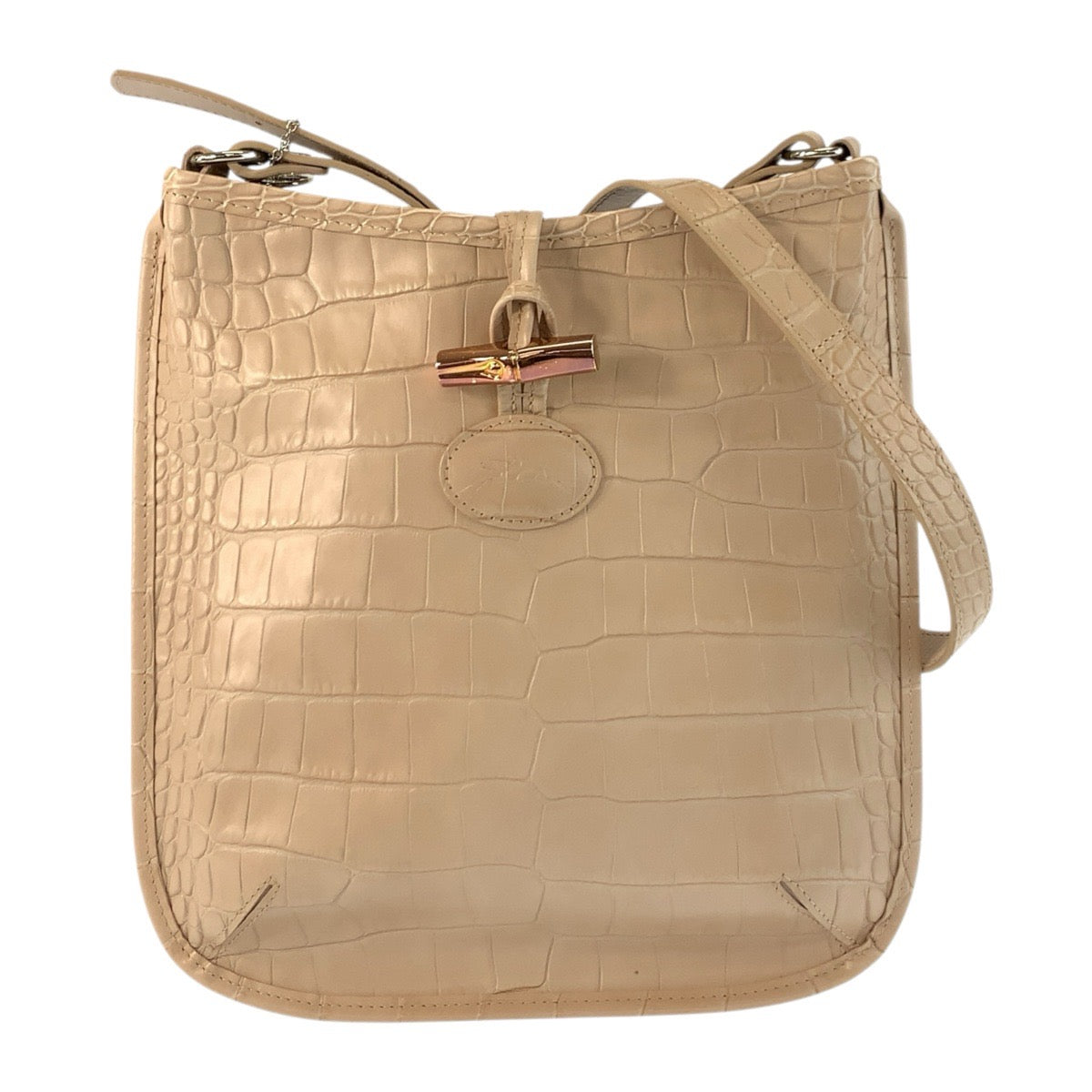 24803
Longchamp ロンシャン 型押し ベージュ レザー 2210158133 ショルダーバッグ ポシェット レディース ABP15