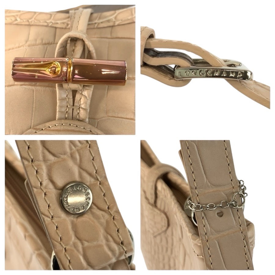 24803
Longchamp ロンシャン 型押し ベージュ レザー 2210158133 ショルダーバッグ ポシェット レディース ABP15