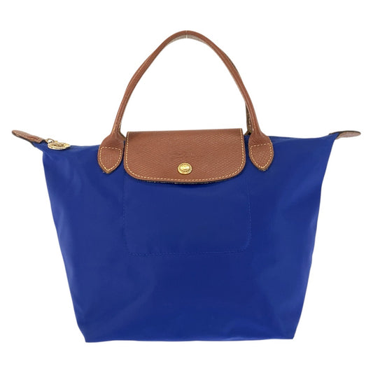 24805
Longchamp ロンシャン ルプリアージュ ブルー ブラウン ゴールド金具 ナイロン / レザー 1621089683 トートバッグ ハンドバッグ レディース AB14