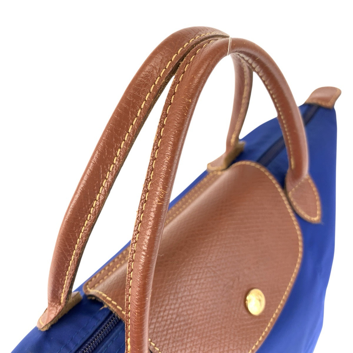 24805
Longchamp ロンシャン ルプリアージュ ブルー ブラウン ゴールド金具 ナイロン / レザー 1621089683 トートバッグ ハンドバッグ レディース AB14