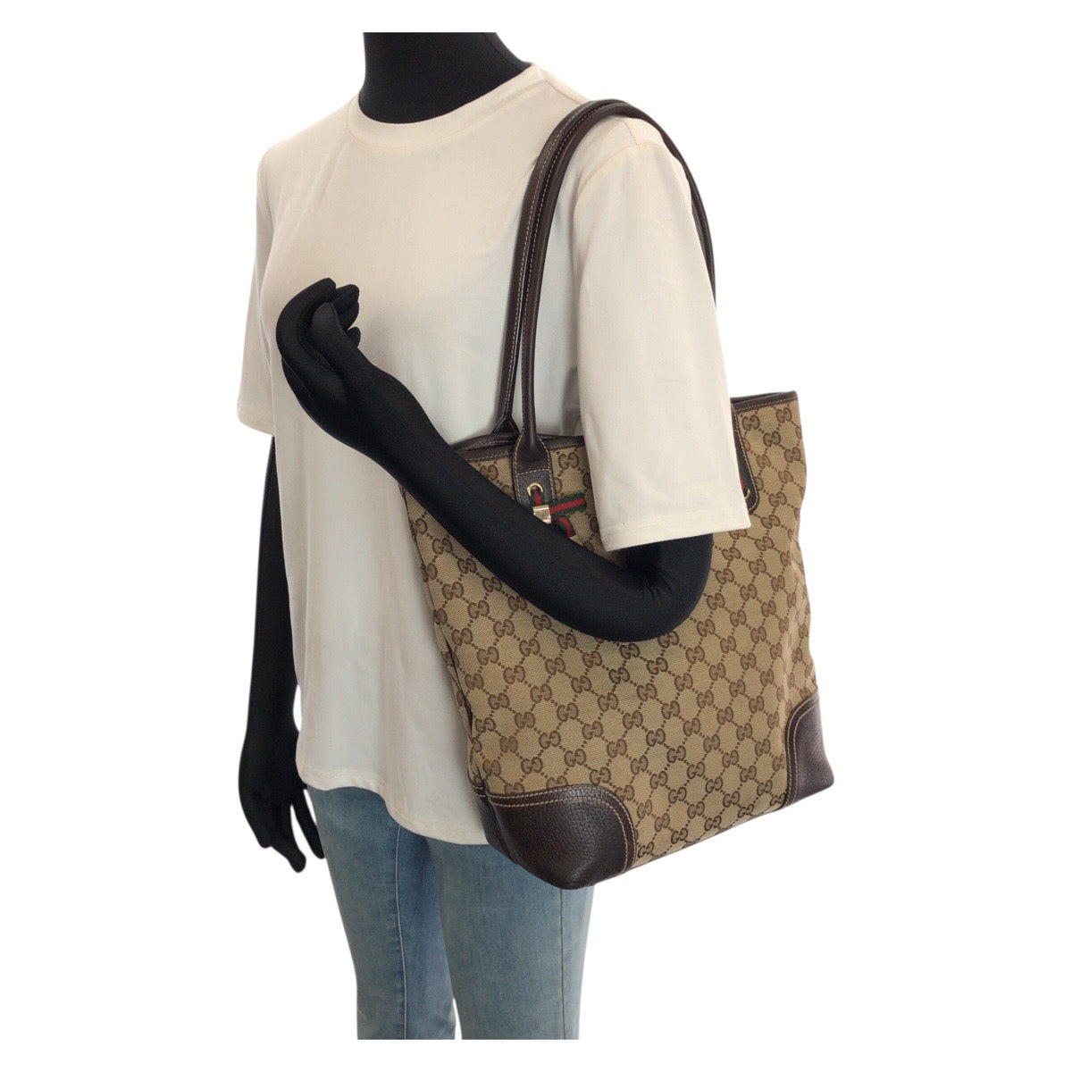 24808
GUCCI グッチ プリンシー ベージュ ブラウン ゴールド金具 GGキャンバス / レザー 181779 トートバッグ ショルダーバッグ レディース ABP36